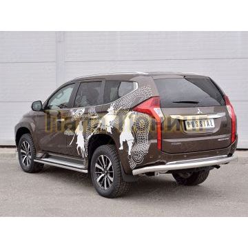 Защита заднего бампера d76 РусСталь для Mitsubishi Pajero Sport 2016-2021