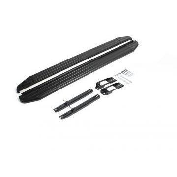 Пороги алюминиевые Rival Black-Premium на 4х4 для Nissan Juke 2010-2016