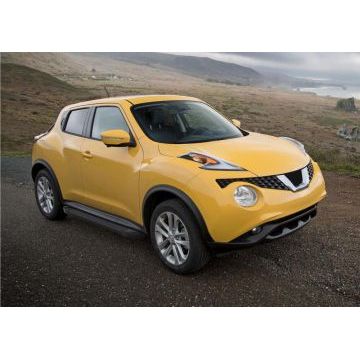 Пороги алюминиевые Rival Black Start на 4х2 для Nissan Juke 2010-2016