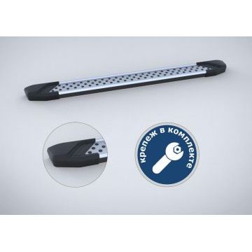 Пороги алюминиевые Rival BMW-Style для SsangYong Kyron 2007-2015