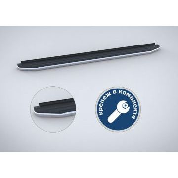 Пороги алюминиевые Rival Premium на 4х2 для Nissan Juke 2010-2016