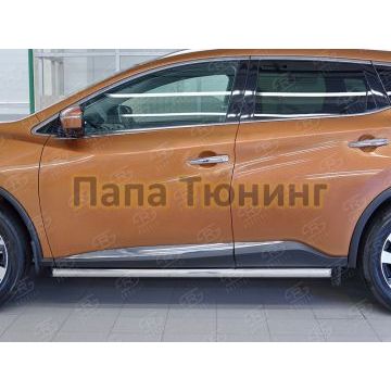 Пороги труба d57 вариант 1 РусСталь для Nissan Murano 2016-