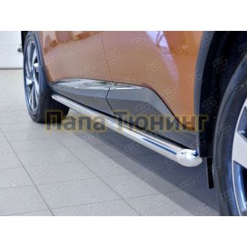 Пороги труба d57 вариант 1 РусСталь для Nissan Murano 2016-