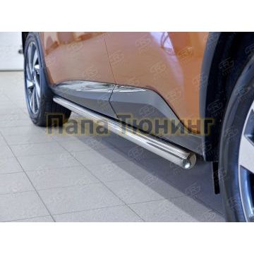 Пороги труба d57 вариант 3 РусСталь для Nissan Murano 2016-