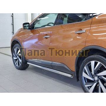 Пороги труба d57 вариант 3 РусСталь для Nissan Murano 2016-