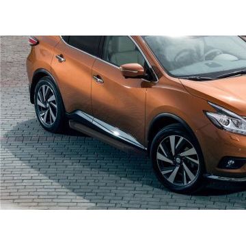Пороги алюминиевые Rival Black New для Nissan Murano 2016-