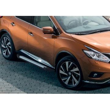 Пороги алюминиевые Rival BMW-Style V2 для Nissan Murano 2016-