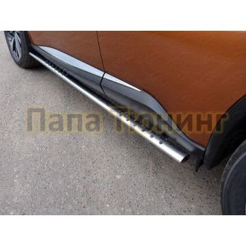 Пороги труба овальная с проступью 75х42 мм ТСС для Nissan Murano 2016- Пороги труба овальная с проступью 75х42 мм ТСС для Nissan Murano 2016-