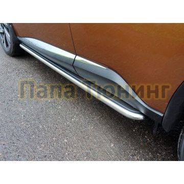 Пороги с площадкой нержавеющий лист 42 мм ТСС для Nissan Murano 2016- Пороги с площадкой нержавеющий лист 42 мм ТСС для Nissan Murano 2016-