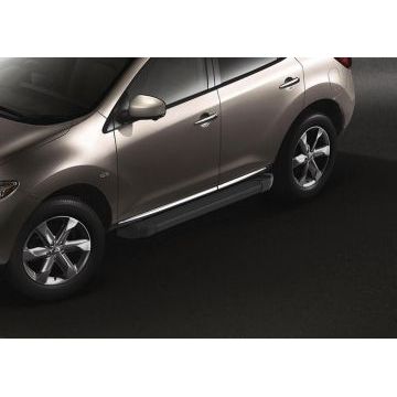 Пороги алюминиевые Rival Black Start для Nissan Murano 2009-2016