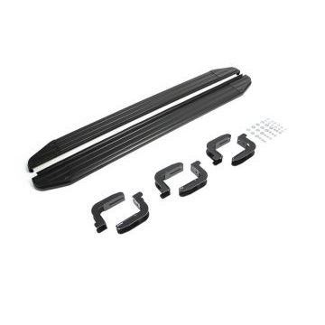 Пороги алюминиевые Rival Premium для Nissan Navara 2005-2015