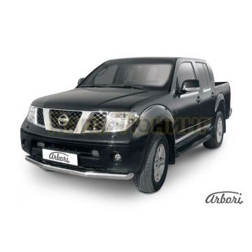 Защита переднего бампера 76 мм Slitkoff для Nissan Navara 2005-2010