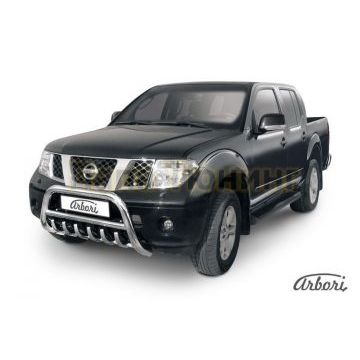 Кенгурин низкий с клыками 76 мм Slitkoff для Nissan Navara 2005-2010