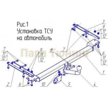 Фаркоп Avtos для Nissan Note 2006-2014 Фаркоп Avtos для Nissan Note 2006-2014