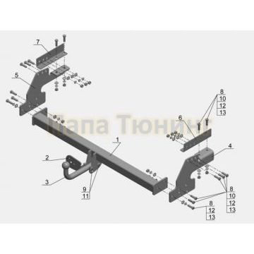 Фаркоп Avtos для Nissan NP300 2008-2014 Фаркоп Avtos для Nissan NP300 2008-2014
