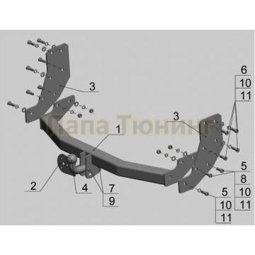Фаркоп Avtos для Nissan Pathfinder 1996-2004 Фаркоп Avtos для Nissan Pathfinder 1996-2004
