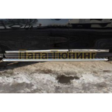 Пороги с площадкой алюминиевый лист d42 РусСталь для Nissan Pathfinder 2014-