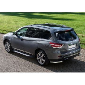 Пороги алюминиевые Rival BMW-Style для Nissan Pathfinder 2014-/Nissan Navara 2015-