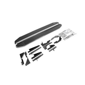 Пороги алюминиевые Rival Premium для Nissan Pathfinder 2014-/Nissan Navara 2015-