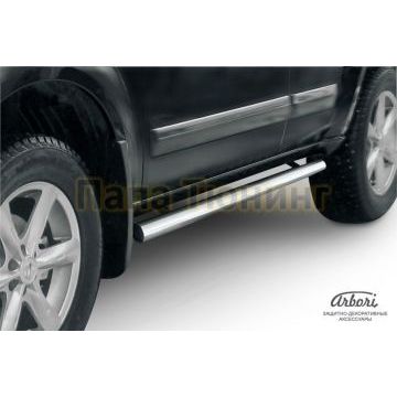 Защита штатных порогов труба 76 мм Slitkoff для Nissan Pathfinder 2004-2009 Защита штатных порогов труба 76 мм Slitkoff для Nissan Pathfinder 2004-2009