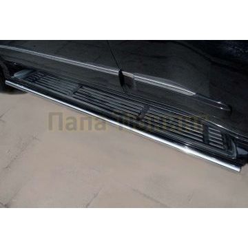 Пороги труба 42 мм вариант 3 РусСталь для Nissan Patrol 1997-2004