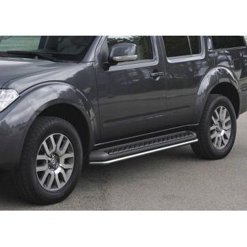 Защита штатных порогов 42 мм Rival для Nissan Pathfinder 2010-2014