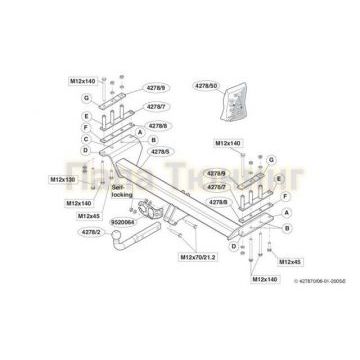 Фаркоп Brink шар A для Nissan Patrol 1997-2009