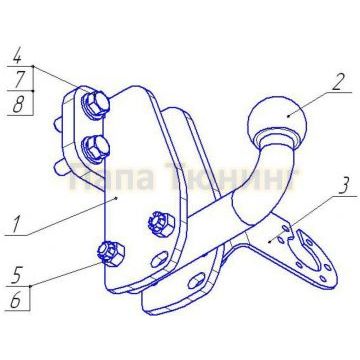 Фаркоп Avtos для Nissan Patrol 1997-2007 Фаркоп Avtos для Nissan Patrol 1997-2007