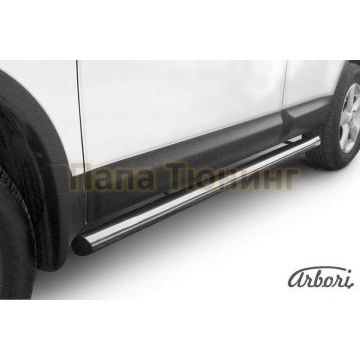 Защита штатных порогов труба 76 мм Slitkoff для Nissan Qashqai +2 2007-2010 Защита штатных порогов труба 76 мм Slitkoff для Nissan Qashqai +2 2007-2010