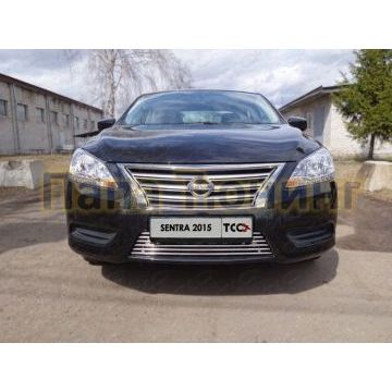 Накладка решётки радиатора 12 мм ТСС для Nissan Sentra 2012-2017