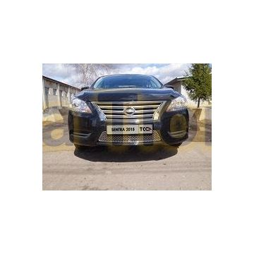 Накладка решётки радиатора лист ТСС для Nissan Sentra 2012-2017