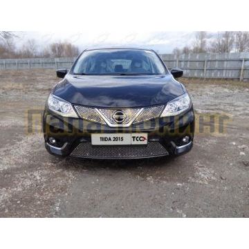 Накладка решётки радиатора нижняя лист ТСС для Nissan Tiida 2015-2018
