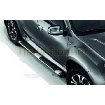 Пороги алюминиевые трубообразные OEM Tuning для Nissan Terrano 2014-