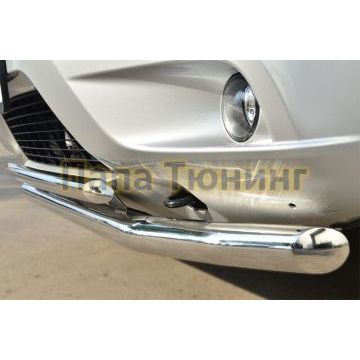 Защита передняя двойная с декором d57-d42 РусСталь для Nissan Terrano 2014-