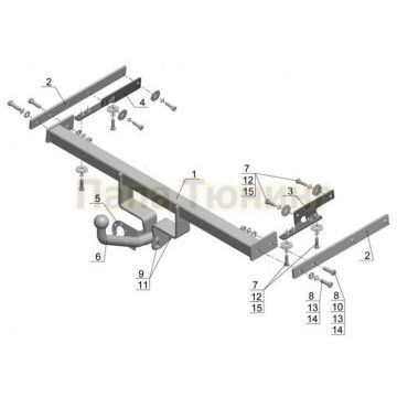 Фаркоп Avtos для Nissan Tiida 2004-2014 Фаркоп Avtos для Nissan Tiida 2004-2014