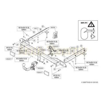 Фаркоп Brink шар BMA съёмный на универсал для Opel Astra J Sport Tourer 2010-