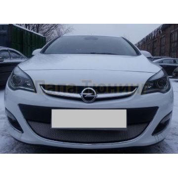 Защита радиатора хром РусСталь для Opel Astra J 2013-2015 Защита радиатора хром РусСталь для Opel Astra J 2013-2015