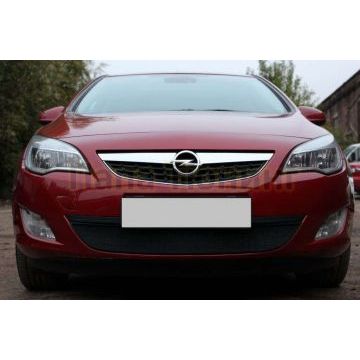 Защита радиатора черная РусСталь для Opel Astra J 2010-2012 Защита радиатора черная РусСталь для Opel Astra J 2010-2012