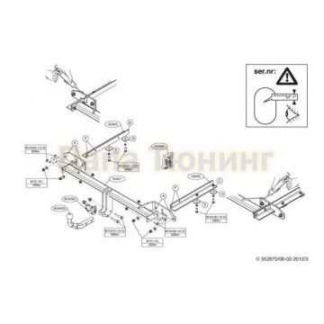 Фаркоп Brink шар A для Opel Zafira C Sports Tourer 2012-