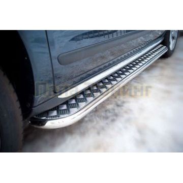 Пороги с площадкой алюминиевый лист d42 вариант 2 РусСталь для Peugeot 3008 2009-2014 Пороги с площадкой алюминиевый лист d42 вариант 2 РусСталь для Peugeot 3008 2009-2014