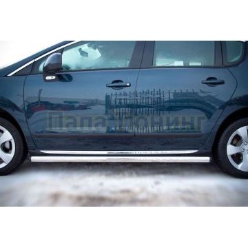 Пороги труба d57 вариант 2 РусСталь для Peugeot 3008 2009-2014 Пороги труба d57 вариант 2 РусСталь для Peugeot 3008 2009-2014