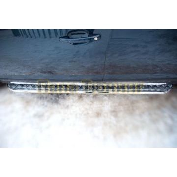 Пороги с площадкой алюминиевый лист d42 РусСталь для Peugeot 3008 2009-2014