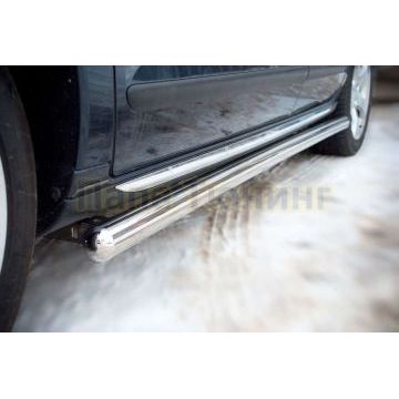 Пороги труба d57 вариант 3 РусСталь для Peugeot 3008 2009-2014