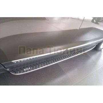Пороги алюминиевые вариант 2 OEM Tuning для Peugeot 3008 2009-2014