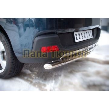 Защита заднего бампера d57 РусСталь для Peugeot 3008 2009-2014