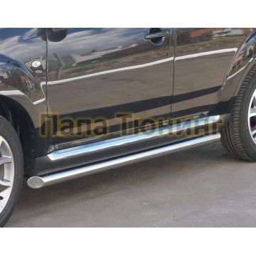 Пороги труба d76 вариант 1 РусСталь для Peugeot 4007 2007-2013