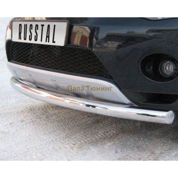 Защита переднего бампера d76 РусСталь для Peugeot 4007 2007-2013