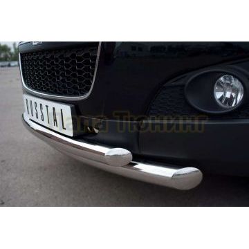 Защита передняя двойная d76-d42 РусСталь для Peugeot 4007 2007-2013