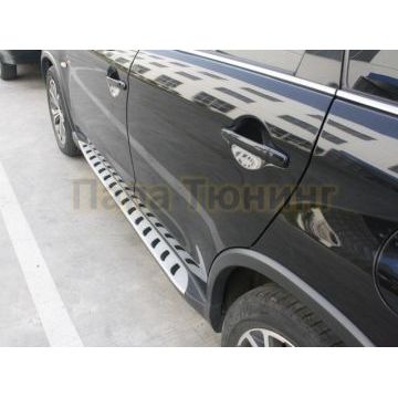 Пороги алюминиевые OEM Tuning для Peugeot 4008 2013-2017