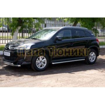 Пороги труба d57 вариант 1 РусСталь для Peugeot 4008 2013-2017